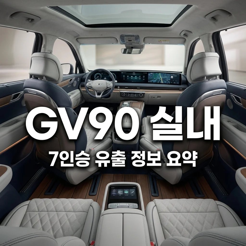 신형 GV90 실내 인테리어 유출! 7인승 시트 배열과 디자인 포인트 3가지