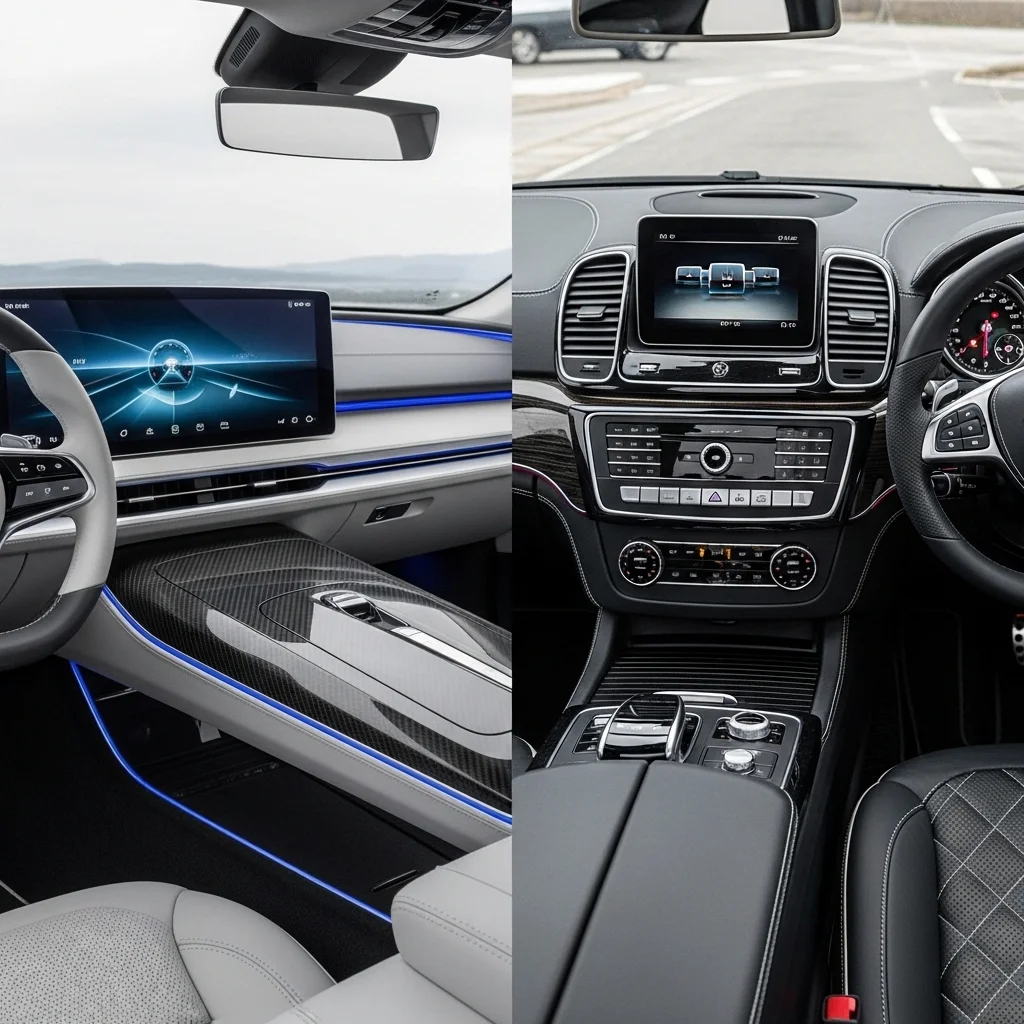 네오룬 컨셉트 vs 양산형 GV90 실내 비교