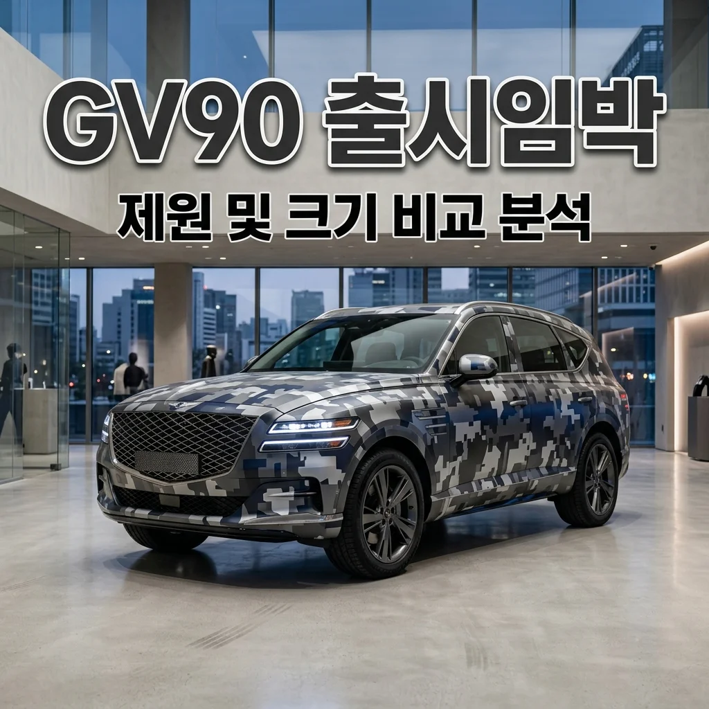 제네시스 GV90 위장막 포착! GV80 크기 비교 및 차체 제원 총정리