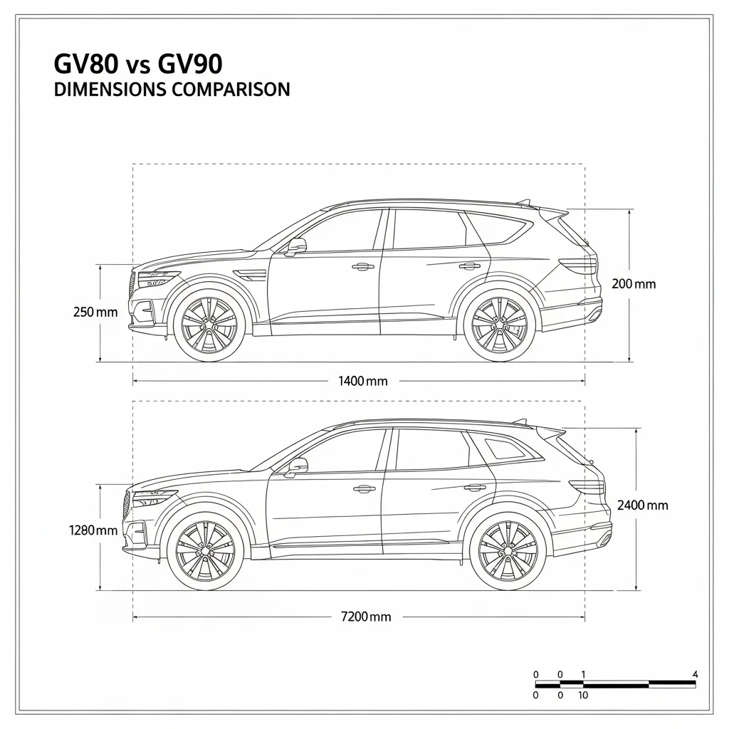 GV80과는 체급이 다르다? 한눈에 보는 크기 제원 비교