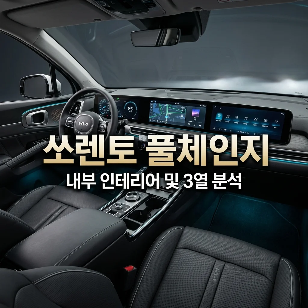 2026 쏘렌토 풀체인지 내부 인테리어 및 3열 거주성 완벽 분석