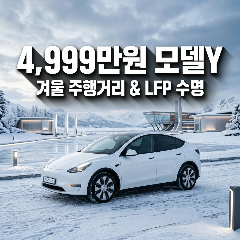 2026 테슬라 모델Y RWD 4,999만 원 겨울 주행거리 하락폭과 LFP 배터리 수명 정리