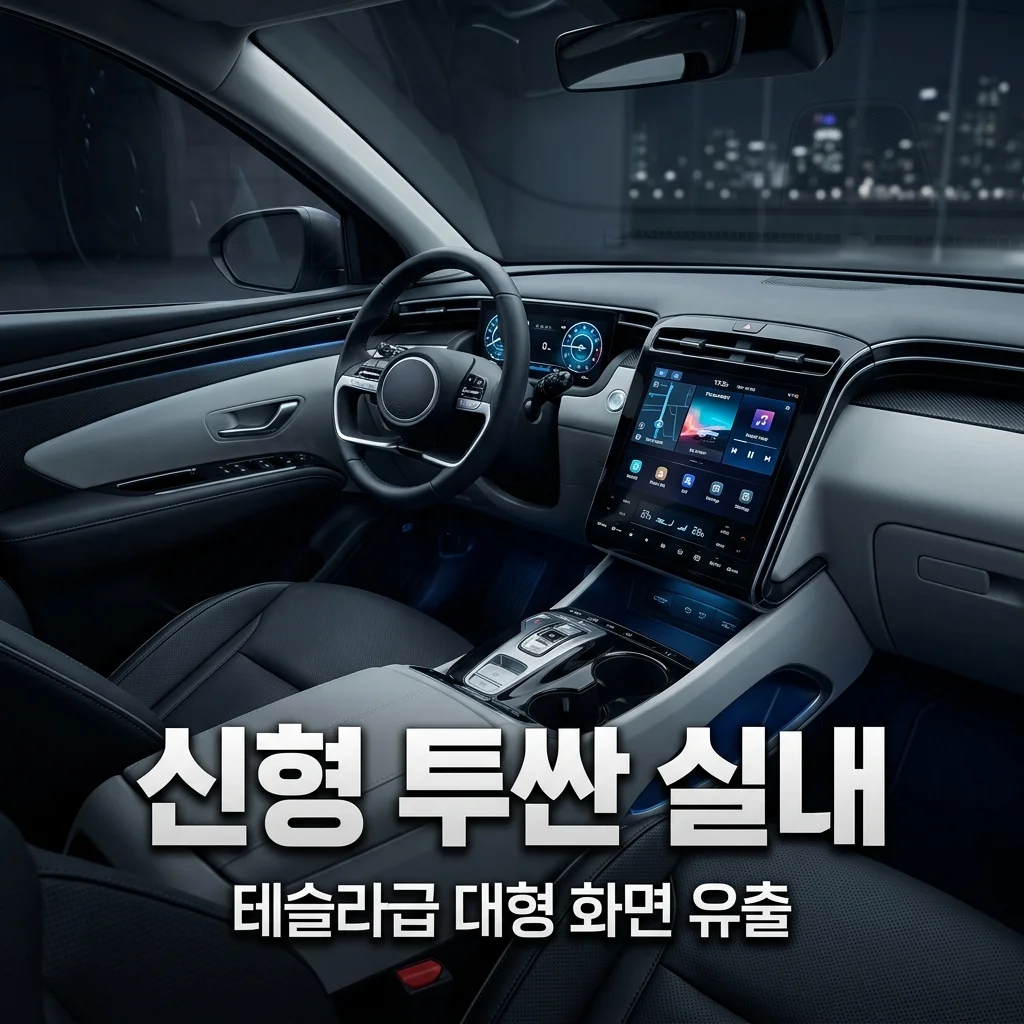 신형 투싼 풀체인지 실내 유출 사양: 17인치 대화면과 칼럼식 기어의 혁신