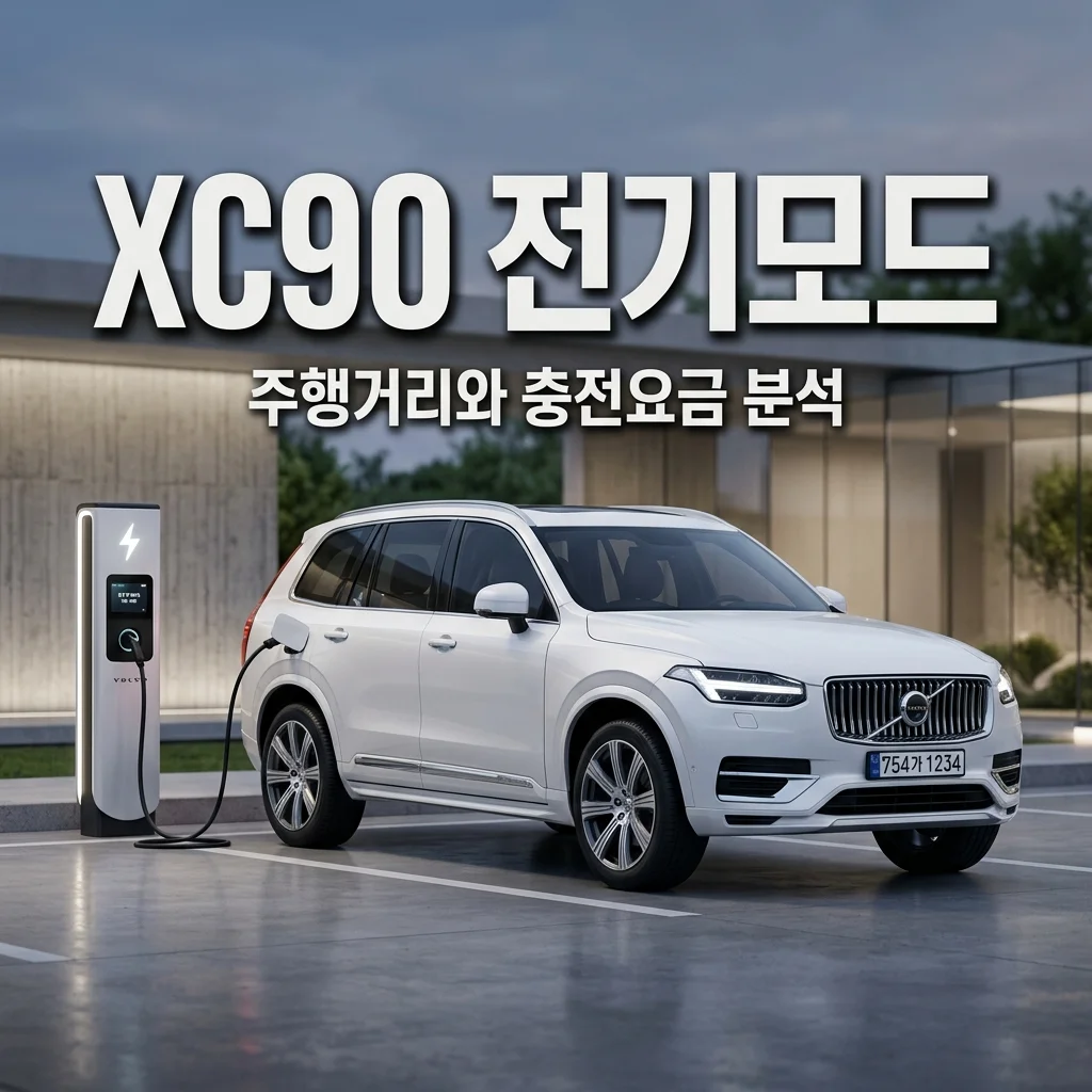 2026 볼보 XC90 플러그인 하이브리드 전기 모드 주행거리 및 충전 요금 분석