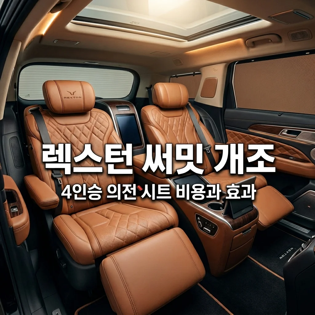 2026 렉스턴 써밋 4인승 의전용 시트 개조 비용 및 승차감 개선 효과 총정리