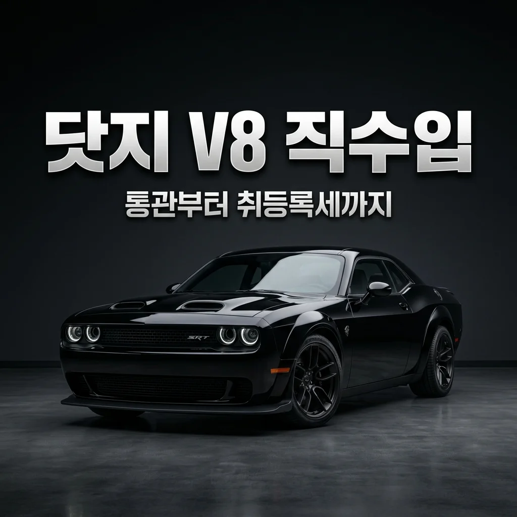 2026 닷지 챌린저 마지막 V8 직수입 절차 및 취등록세 완벽 가이드