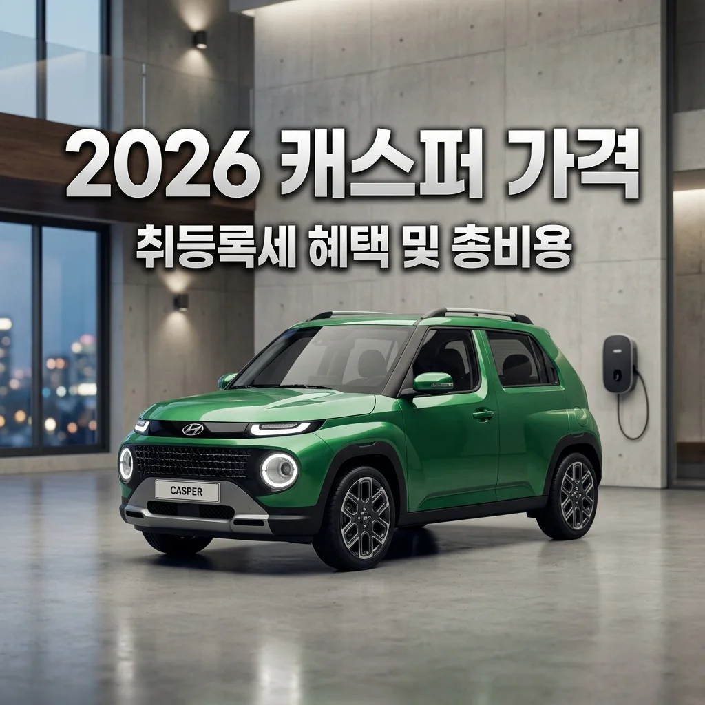 2026 캐스퍼 가격 트림별 총정리: 취등록세 면제 혜택 및 실구매가 계산