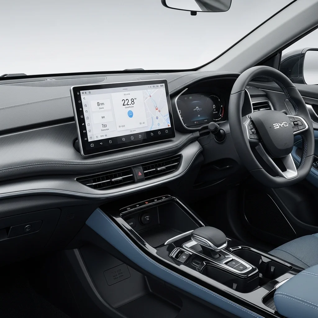 실내 공간과 편의사양: 12.8인치 회전 디스플레이의 매력