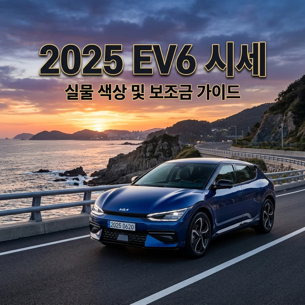 2025 EV6 포토 실물 색상 및 2026년 보조금 적용 중고차 시세 분석
