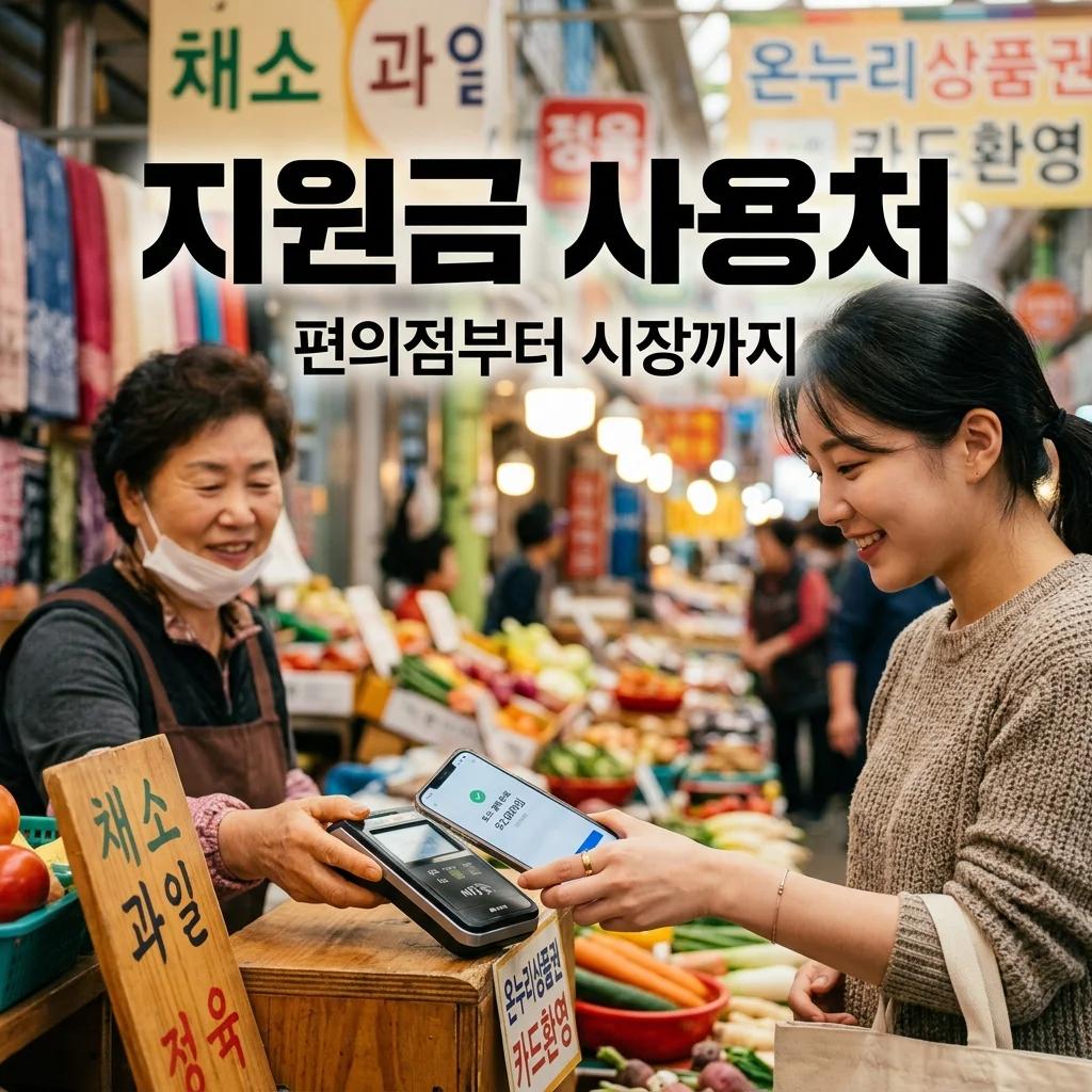 우리 동네 고유가 피해지원금 사용처 총정리: 편의점 30% 할인 및 전통시장 꿀팁