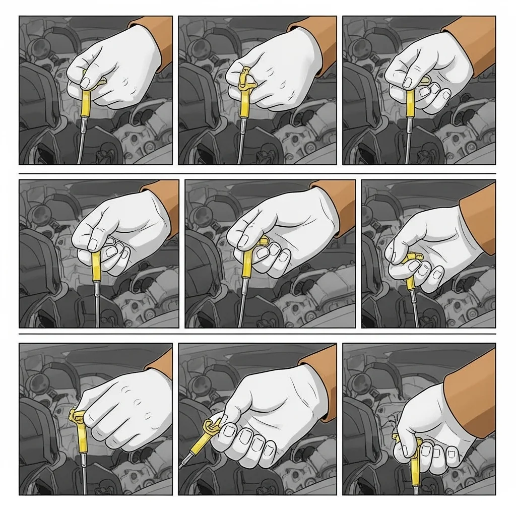 진단법 3: 오일 레벨 게이지 확인 5단계