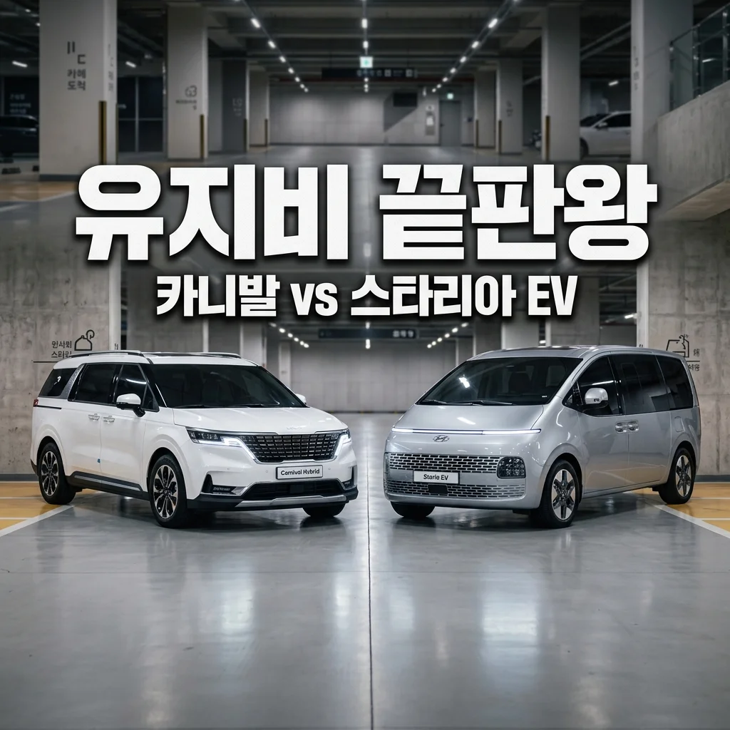카니발 하이브리드 vs 스타리아 EV 유지비 비교, 9인승 승자는?