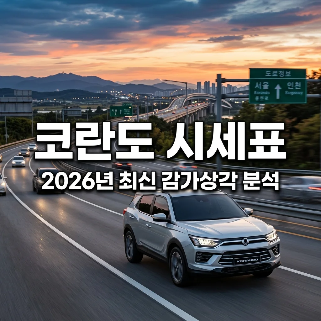 코란도 중고차 시세표 총정리 | 연식별 감가상각 방어율 및 구매 팁 (2026 최신)