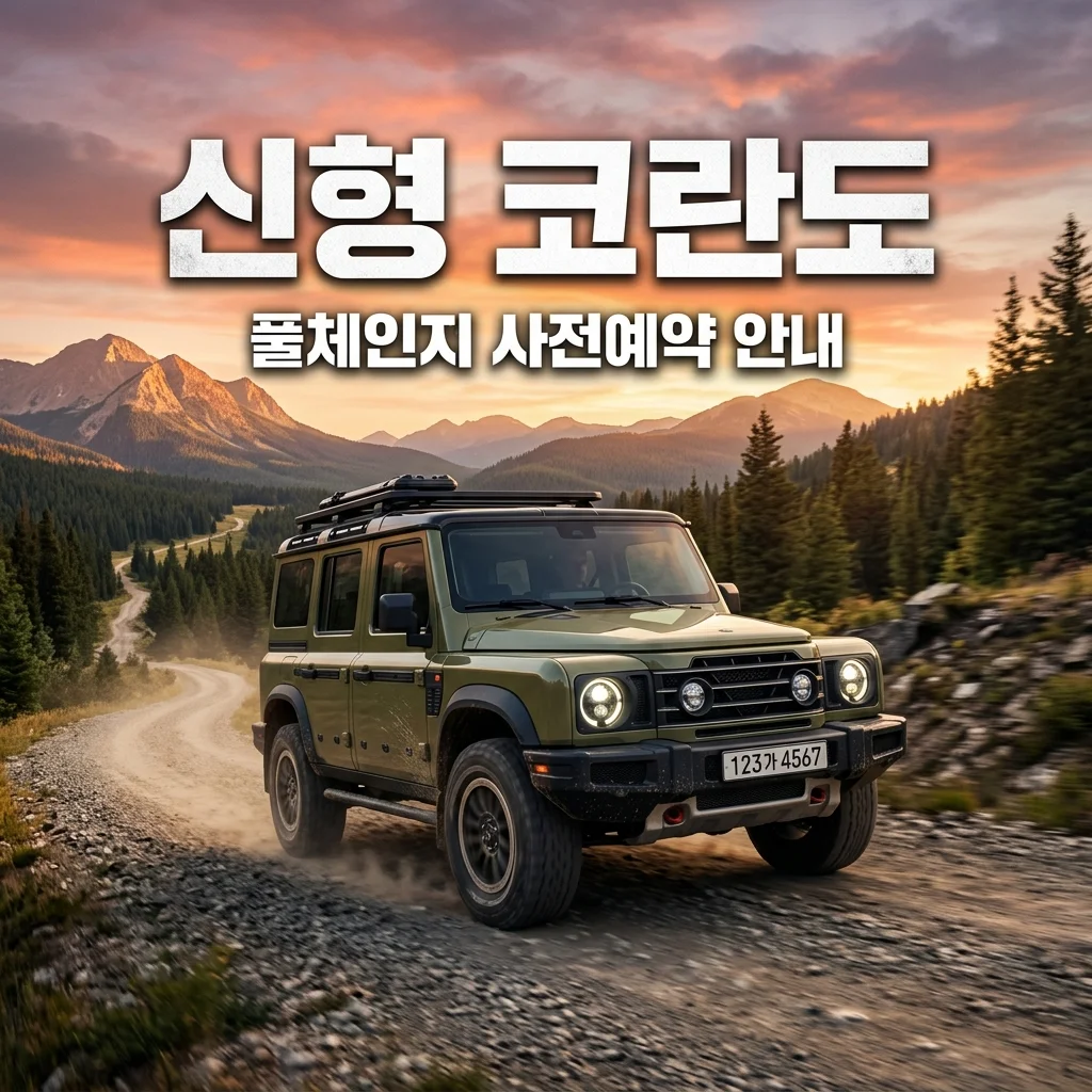 코란도 신형 풀체인지 예상도 공개! 사전예약 일정 및 출시 정보 총정리