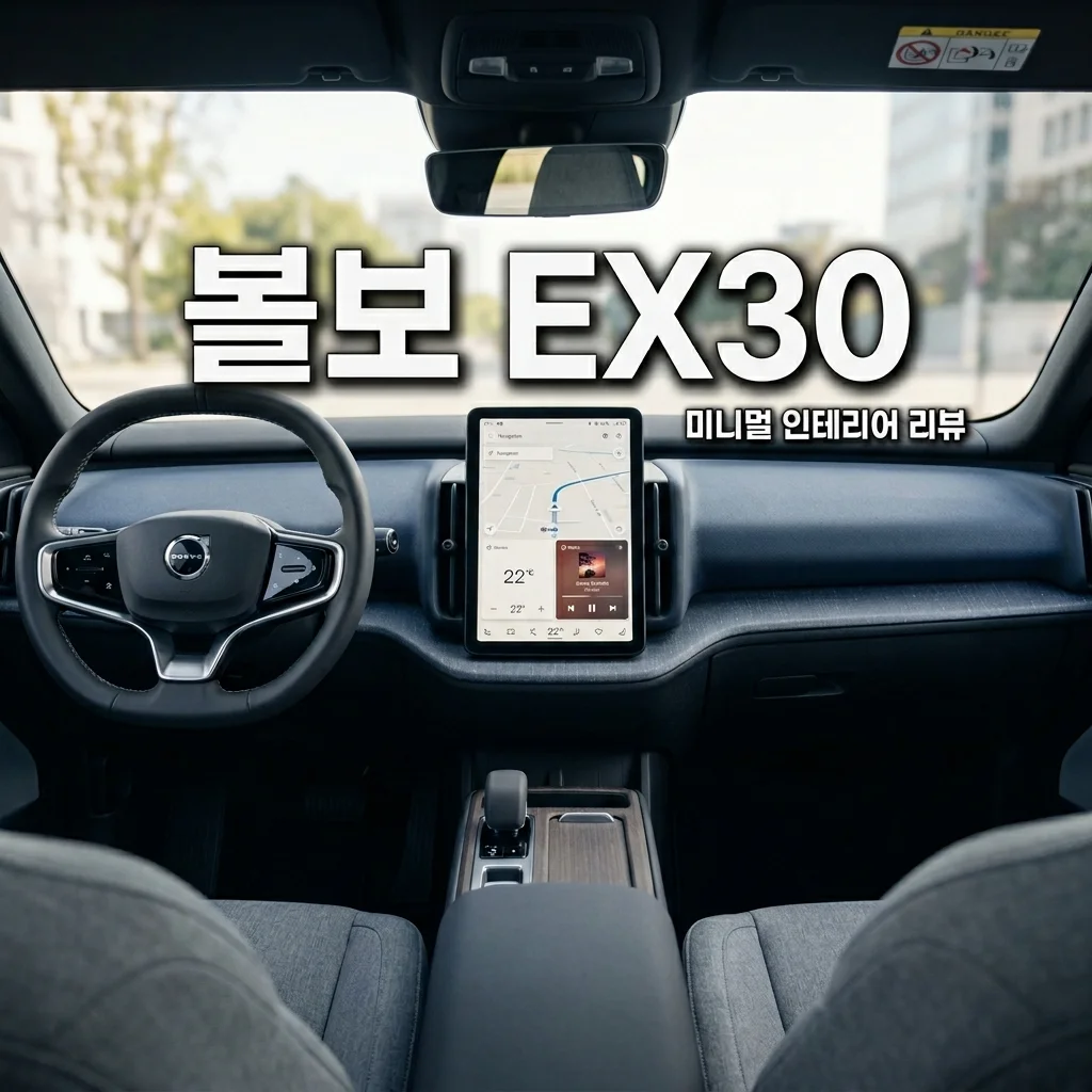 볼보 EX30 내부 인테리어 및 티맵 사용기: 미니멀리즘의 정점일까?