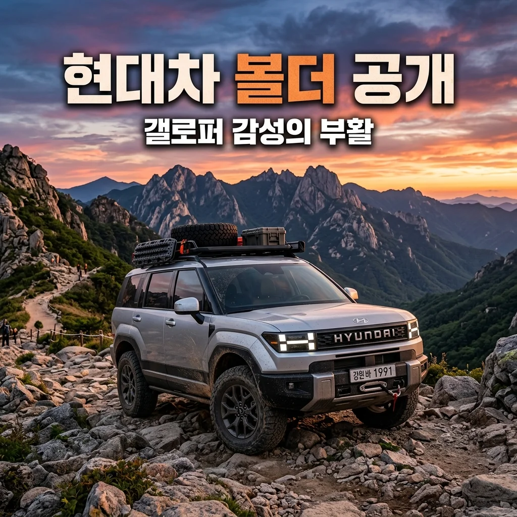 현대차 볼더 공개! 갤로퍼 감성 품은 정통 오프로드 SUV 총정리