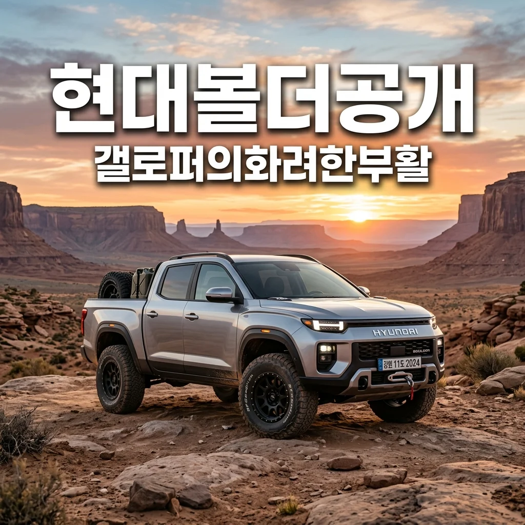 현대 볼더 픽업트럭 콘셉트 공개! 갤로퍼의 부활일까? 제원 및 전망