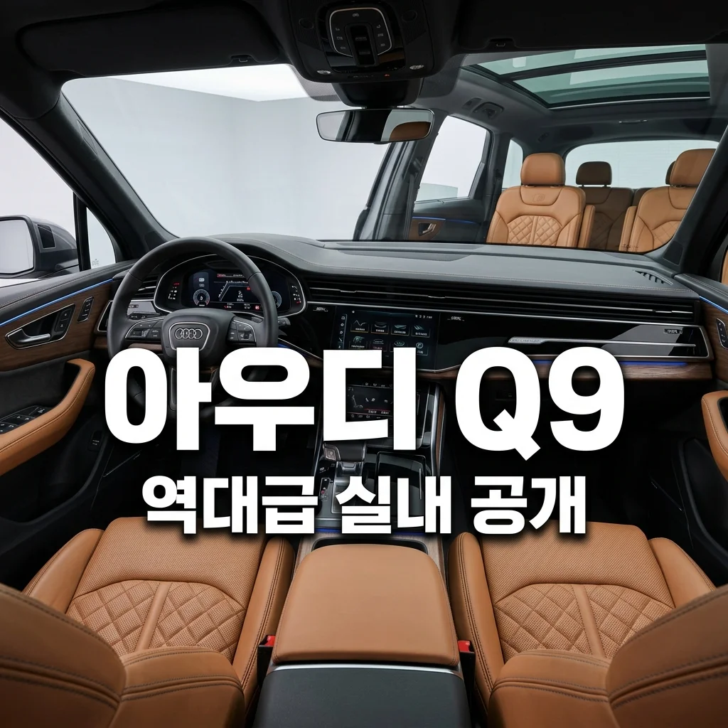 아우디 Q9 실내 공개! 역대 최대 사이즈와 2027년 출시 정보 완벽 정리