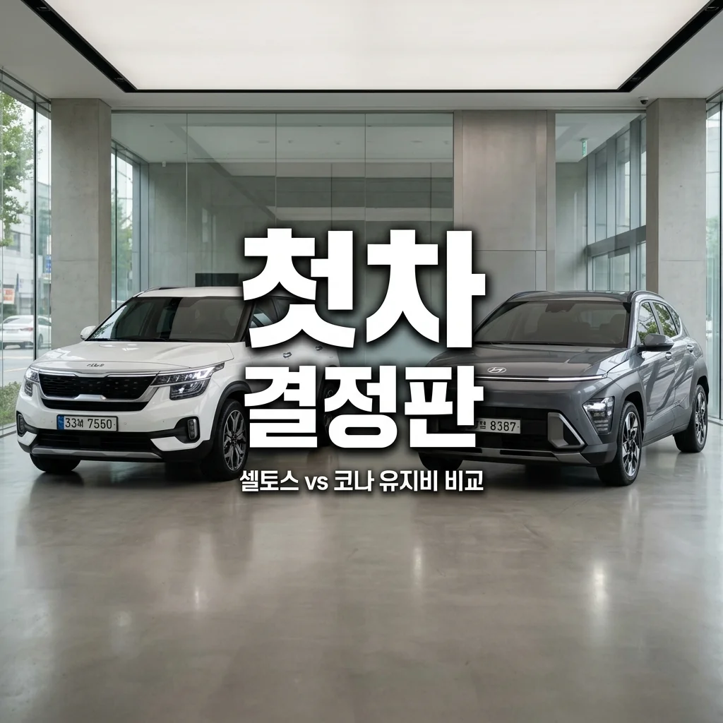 사회초년생 첫차 고민 끝! 셀토스 vs 코나 유지비 비교 및 가성비 옵션 추천 리스트